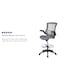 Flash Furniture Kelista Mid-Back Dark Gray Mesh Ergonomic Drafting Chair with Adjustable Foot Ring and Flip-Up Arms BL-X-5M-D-DKGY-GG - alternate 7